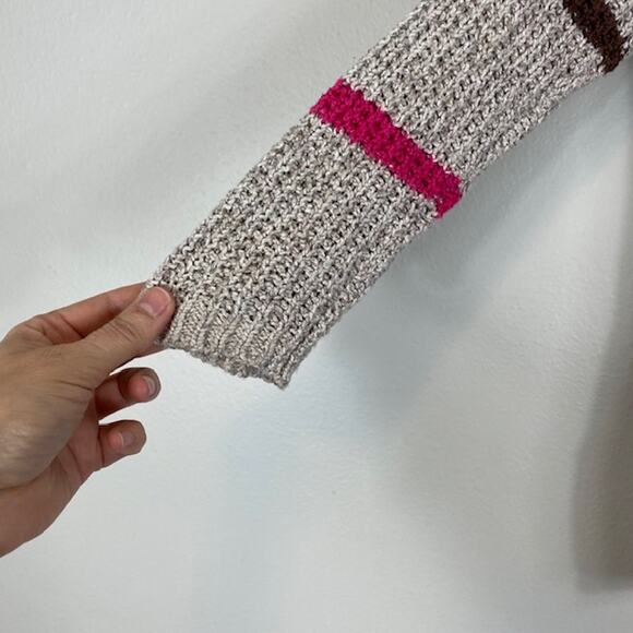 Free People Complete In Stripes Slouchy Oversized Sweater Small - Picture 4 of 9